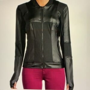 BlancNoirRunMotoVeganLeatherJacketS